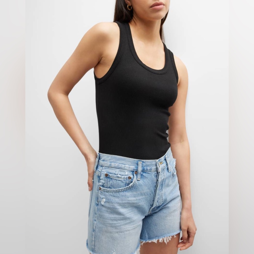 AGOLDE Poppy Scoop Neck Tank Top Black Size L excellent condition Neiman Marcus - Picture 6 of 14